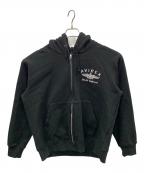 AVIREXアヴィレックス）の古着「ジップパーカー VARSITY LOGO SWEAT ZIP UP PARKA（バーシティ ロゴ スウェット ジップ アップ パーカー）」｜ブラック