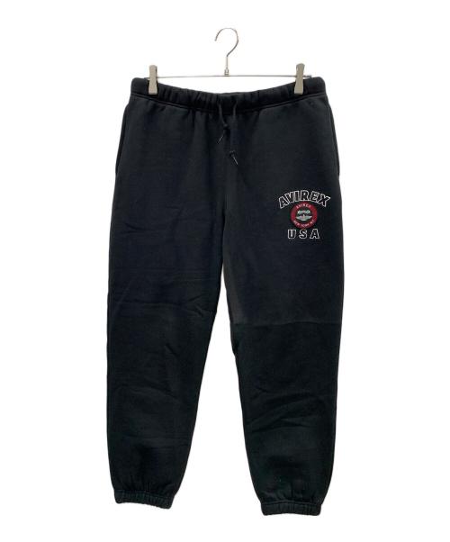AVIREX（アヴィレックス）AVIREX (アヴィレックス) スウェットパンツ VARSITY LOGO SWEAT PANTS（バーシティ ロゴ スウェット パンツ） ブラック サイズ:Lの古着・服飾アイテム