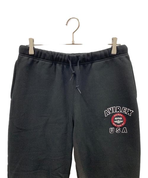 AVIREX（アヴィレックス）AVIREX (アヴィレックス) スウェットパンツ VARSITY LOGO SWEAT PANTS（バーシティ ロゴ スウェット パンツ） ブラック サイズ:Lの古着・服飾アイテム