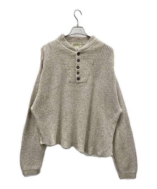 Eddie Bauer（エディーバウアー）Eddie Bauer (エディーバウアー) ニット ヘンリーネックセーター ベージュ サイズ:Mの古着・服飾アイテム