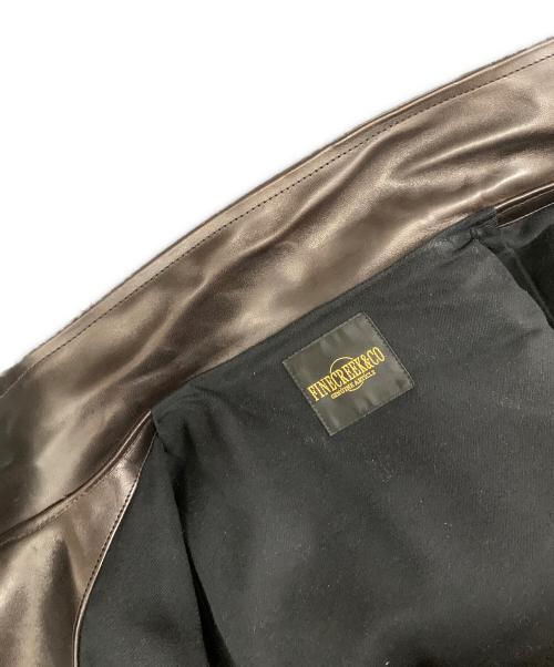 FINECREEK&CO（ファインクリークアンドコー）FINECREEK&CO (ファインクリークアンドコー) シングルライダースジャケット ブラウン サイズ:40の古着・服飾アイテム