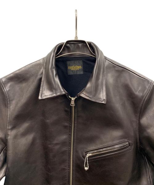 FINECREEK&CO（ファインクリークアンドコー）FINECREEK&CO (ファインクリークアンドコー) シングルライダースジャケット ブラウン サイズ:40の古着・服飾アイテム
