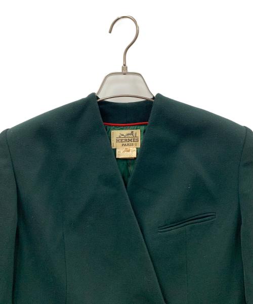HERMES（エルメス）HERMES (エルメス) ダブルジャケット グリーン サイズ:38の古着・服飾アイテム