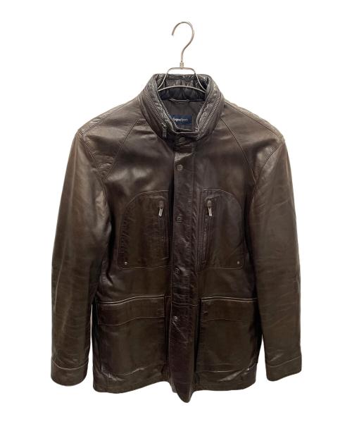 zegna sport（ゼニアスポーツ）zegna sport (ゼニアスポーツ) レザージャケット ブラウン サイズ:XLの古着・服飾アイテム
