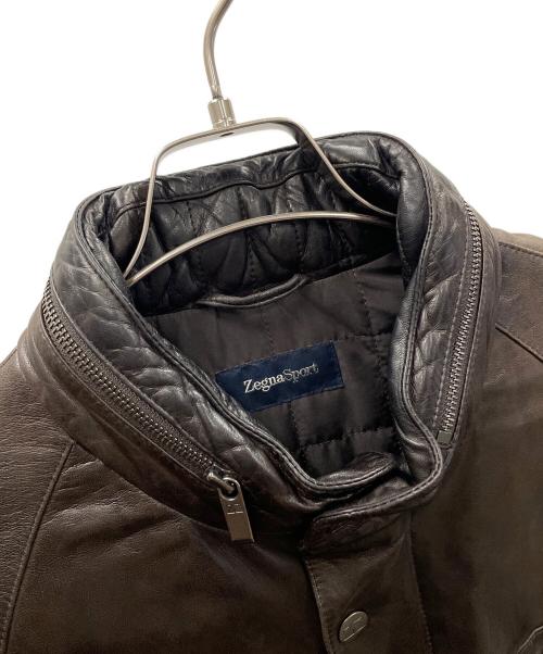 zegna sport（ゼニアスポーツ）zegna sport (ゼニアスポーツ) レザージャケット ブラウン サイズ:XLの古着・服飾アイテム