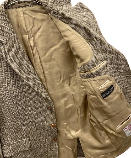 JACQUES HEIM（ジャックエイム）JACQUES HEIM (ジャックエイム) Harris Tweed (ハリスツイード) ツイードジャケット ブラウン サイズ:実寸サイズにてご確認下さい。の古着・服飾アイテム