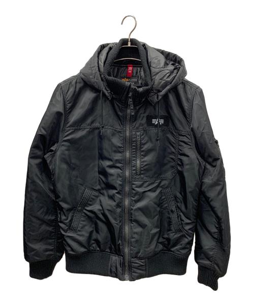 ALPHA（アルファ）ALPHA (アルファ) フーデッドリブジャケット ブラック サイズ:XLの古着・服飾アイテム