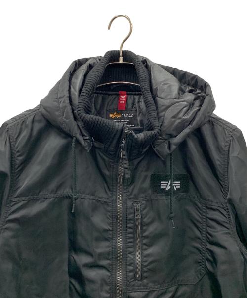ALPHA（アルファ）ALPHA (アルファ) フーデッドリブジャケット ブラック サイズ:XLの古着・服飾アイテム
