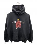 APPLEBUMアップルバム）の古着「プルオーバーパーカー worm boy（ワーム ボーイ）」｜ブラック