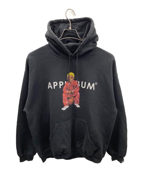 APPLEBUM（アップルバム）APPLEBUM (アップルバム) プルオーバーパーカー worm boy（ワーム ボーイ） ブラック サイズ:Lの古着・服飾アイテム
