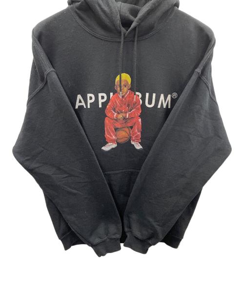 APPLEBUM（アップルバム）APPLEBUM (アップルバム) プルオーバーパーカー worm boy（ワーム ボーイ） ブラック サイズ:Lの古着・服飾アイテム