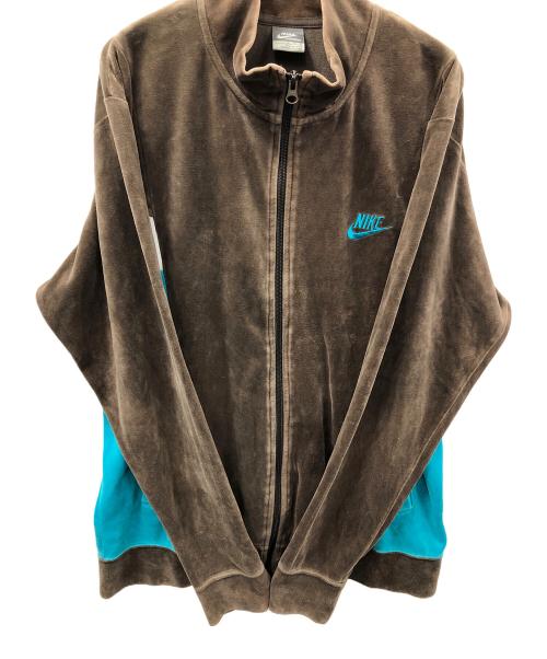 NIKE（ナイキ）NIKE (ナイキ) ベロアトラックジャケット ブラウン×ブルー サイズ:XLの古着・服飾アイテム