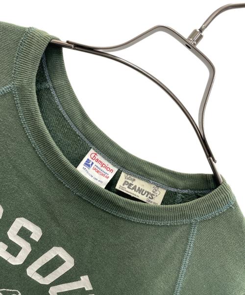 Champion（チャンピオン）Champion (チャンピオン) Vintage PEANUTS (ヴィンテージピーナッツ) スウェット グリーン サイズ:MEDIUM（38-40）の古着・服飾アイテム