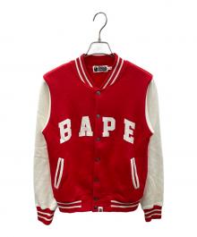 A BATHING APE（アベイシングエイプ）の古着「スタジャン」｜レッド×ホワイト