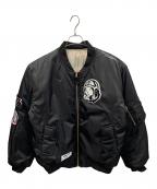BILLIONAIRE BOYS CLUBビリオネアボーイズクラブ）の古着「リバーシブル MA-1ジャケット」｜ブラック