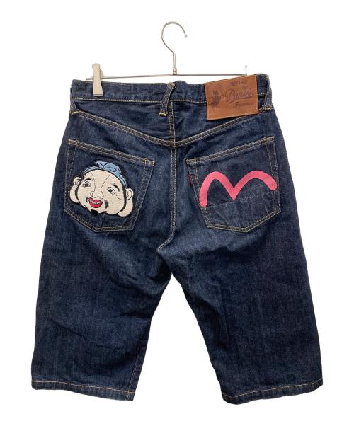 EVISU（エヴィス）EVISU (エヴィス) SIOTANI BROTHERS (塩谷ブラザーズ) ハーフデニムパンツ インディゴ サイズ:32の古着・服飾アイテム