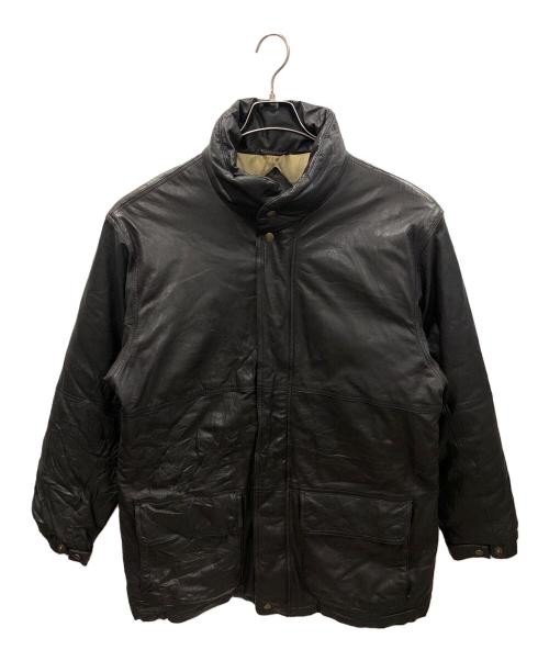 Eddie Bauer（エディーバウアー）Eddie Bauer (エディーバウアー) レザーダウンジャケット ダークブラウン サイズ:MENS Lの古着・服飾アイテム