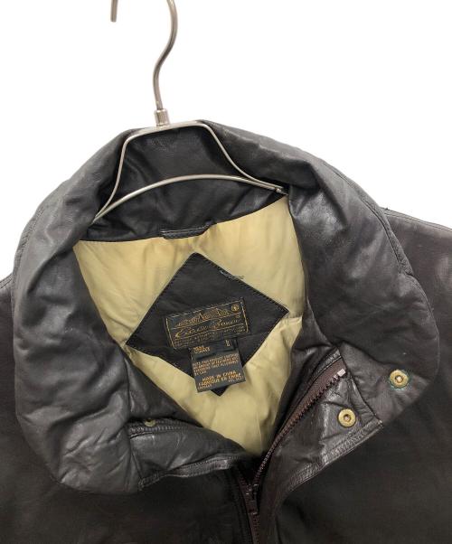 Eddie Bauer（エディーバウアー）Eddie Bauer (エディーバウアー) レザーダウンジャケット ダークブラウン サイズ:MENS Lの古着・服飾アイテム