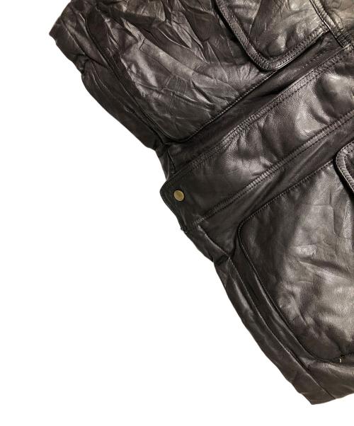 Eddie Bauer（エディーバウアー）Eddie Bauer (エディーバウアー) レザーダウンジャケット ダークブラウン サイズ:MENS Lの古着・服飾アイテム