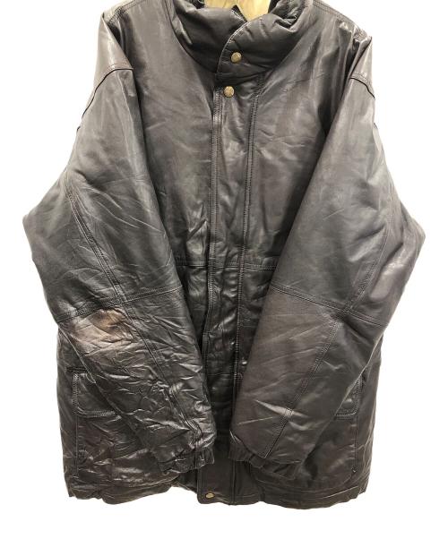Eddie Bauer（エディーバウアー）Eddie Bauer (エディーバウアー) レザーダウンジャケット ダークブラウン サイズ:MENS Lの古着・服飾アイテム
