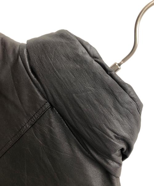 Eddie Bauer（エディーバウアー）Eddie Bauer (エディーバウアー) レザーダウンジャケット ダークブラウン サイズ:MENS Lの古着・服飾アイテム