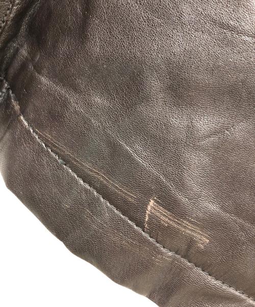 Eddie Bauer（エディーバウアー）Eddie Bauer (エディーバウアー) レザーダウンジャケット ダークブラウン サイズ:MENS Lの古着・服飾アイテム