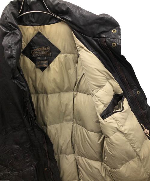 Eddie Bauer（エディーバウアー）Eddie Bauer (エディーバウアー) レザーダウンジャケット ダークブラウン サイズ:MENS Lの古着・服飾アイテム