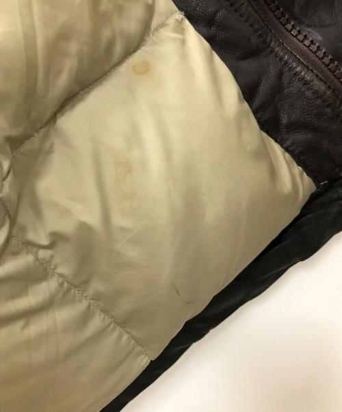 Eddie Bauer（エディーバウアー）Eddie Bauer (エディーバウアー) レザーダウンジャケット ダークブラウン サイズ:MENS Lの古着・服飾アイテム