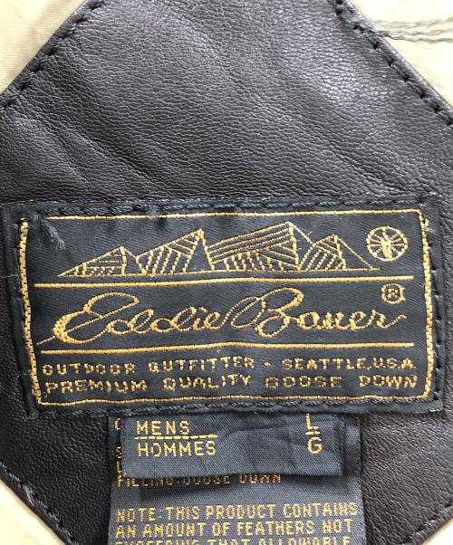 Eddie Bauer（エディーバウアー）Eddie Bauer (エディーバウアー) レザーダウンジャケット ダークブラウン サイズ:MENS Lの古着・服飾アイテム