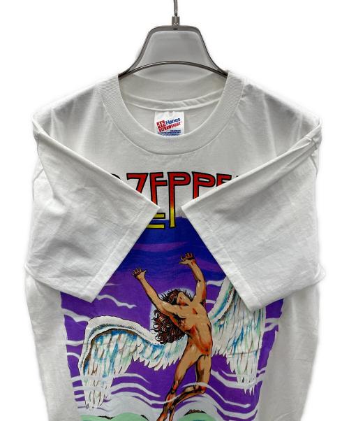 Hanes（ヘインズ）Hanes (ヘインズ) ロックバンドTシャツ LED ZEPPELIN（レッド ツェッペリン） ホワイト サイズ:MEDIUMの古着・服飾アイテム