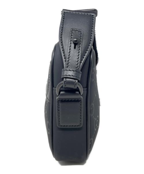 GUCCI（グッチ）GUCCI (グッチ) ショルダーバッグ GGラバーエフェクトレザー ブラック サイズ:実寸サイズにてご確認くださいの古着・服飾アイテム