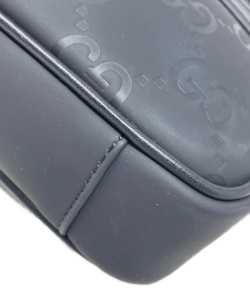 GUCCI（グッチ）GUCCI (グッチ) ショルダーバッグ GGラバーエフェクトレザー ブラック サイズ:実寸サイズにてご確認くださいの古着・服飾アイテム