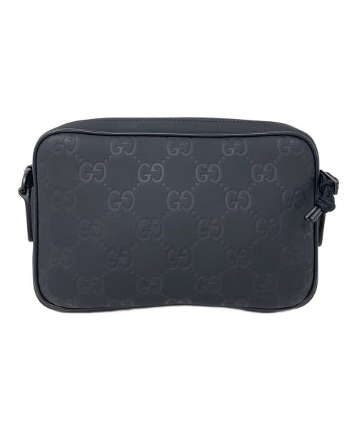 GUCCI（グッチ）GUCCI (グッチ) ショルダーバッグ GGラバーエフェクトレザー ブラック サイズ:実寸サイズにてご確認くださいの古着・服飾アイテム