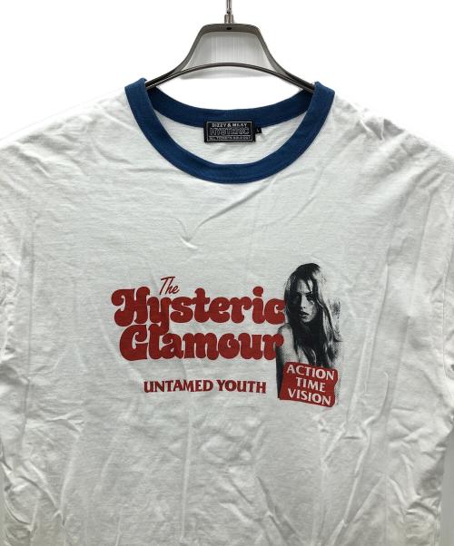 Hysteric Glamour（ヒステリックグラマー）Hysteric Glamour (ヒステリックグラマー) リンガーTシャツ ホワイト サイズ:Lの古着・服飾アイテム