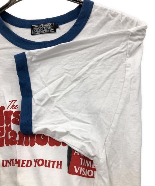 Hysteric Glamour（ヒステリックグラマー）Hysteric Glamour (ヒステリックグラマー) リンガーTシャツ ホワイト サイズ:Lの古着・服飾アイテム