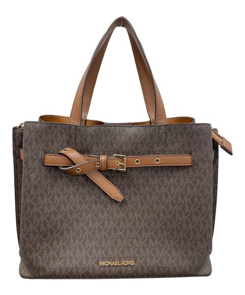 MICHAEL KORS（マイケルコース）MICHAEL KORS (マイケルコース) 2WAYバッグ ショルダーバッグ ハンドバッグ  エミリア サッチェル ブラウン サイズ:実寸サイズにてご確認下さい。の古着・服飾アイテム