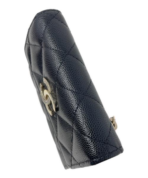 CHANEL（シャネル）CHANEL (シャネル) 2つ折り財布 マトラッセ キャビアスキン ブラック サイズ:実寸サイズにてご確認ください。の古着・服飾アイテム
