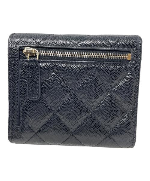 CHANEL（シャネル）CHANEL (シャネル) 2つ折り財布 マトラッセ キャビアスキン ブラック サイズ:実寸サイズにてご確認ください。の古着・服飾アイテム
