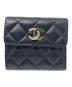 CHANEL（シャネル）の古着「2つ折り財布 マトラッセ キャビアスキン」｜ブラック