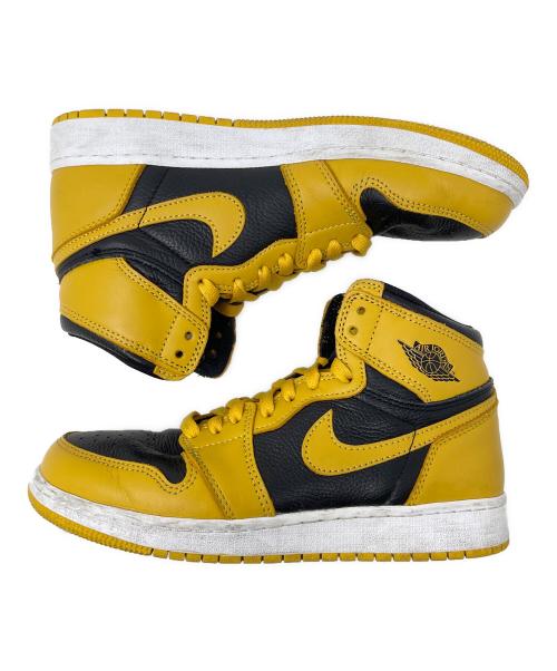 NIKE（ナイキ）NIKE (ナイキ) ハイカットスニーカー GS Air Jordan 1 High OG（GS エアジョーダン1 ハイ OG） ブラック×イエロー サイズ:24.5cmの古着・服飾アイテム
