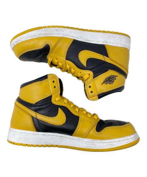 NIKE（ナイキ）NIKE (ナイキ) ハイカットスニーカー GS Air Jordan 1 High OG（GS エアジョーダン1 ハイ OG） ブラック×イエロー サイズ:24.5cmの古着・服飾アイテム