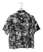 WACKO MARIA×56 TATOO STUDIOワコマリア×56タトゥースタジオ）の古着「アロハシャツ HAWAIIAN SHIRT S/S（ハワイアン シャツ ショート/スリーブ）」｜グレー