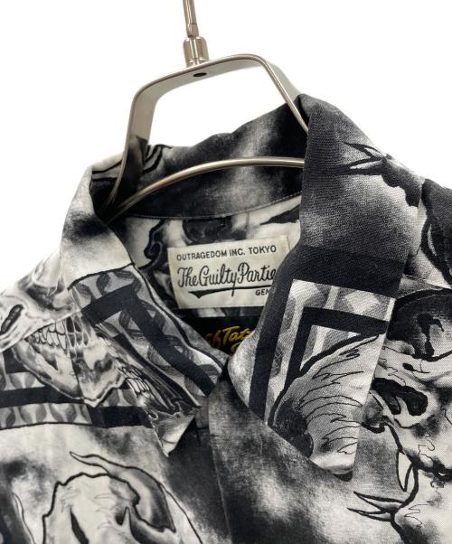 WACKO MARIA（ワコマリア）WACKO MARIA (ワコマリア) 56 TATOO STUDIO (56タトゥースタジオ) アロハシャツ HAWAIIAN SHIRT S/S（ハワイアン シャツ ショート/スリーブ） グレー サイズ:Mの古着・服飾アイテム
