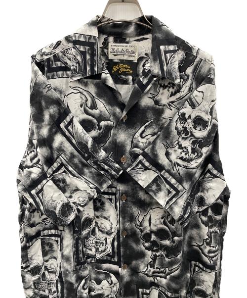 WACKO MARIA（ワコマリア）WACKO MARIA (ワコマリア) 56 TATOO STUDIO (56タトゥースタジオ) アロハシャツ HAWAIIAN SHIRT S/S（ハワイアン シャツ ショート/スリーブ） グレー サイズ:Mの古着・服飾アイテム
