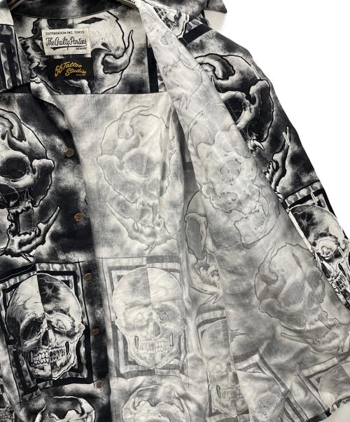WACKO MARIA（ワコマリア）WACKO MARIA (ワコマリア) 56 TATOO STUDIO (56タトゥースタジオ) アロハシャツ HAWAIIAN SHIRT S/S（ハワイアン シャツ ショート/スリーブ） グレー サイズ:Mの古着・服飾アイテム