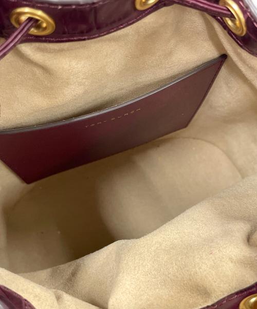 TORY BURCH（トリーバーチ）TORY BURCH (トリーバーチ) 巾着ショルダーバッグ ワインレッド×アイボリー サイズ:実寸サイズにてご確認ください。の古着・服飾アイテム
