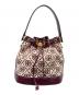 TORY BURCH（トリーバーチ）の古着「巾着ショルダーバッグ」｜ワインレッド×アイボリー