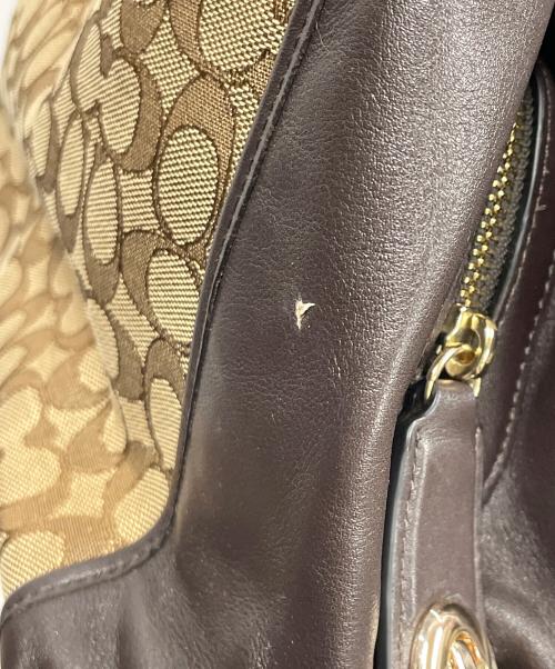 COACH（コーチ）COACH (コーチ) トートバッグ シグネチャー ベージュ×ブラウン サイズ:実寸サイズにてご確認ください。の古着・服飾アイテム