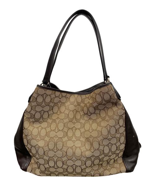 COACH（コーチ）COACH (コーチ) トートバッグ シグネチャー ベージュ×ブラウン サイズ:実寸サイズにてご確認ください。の古着・服飾アイテム