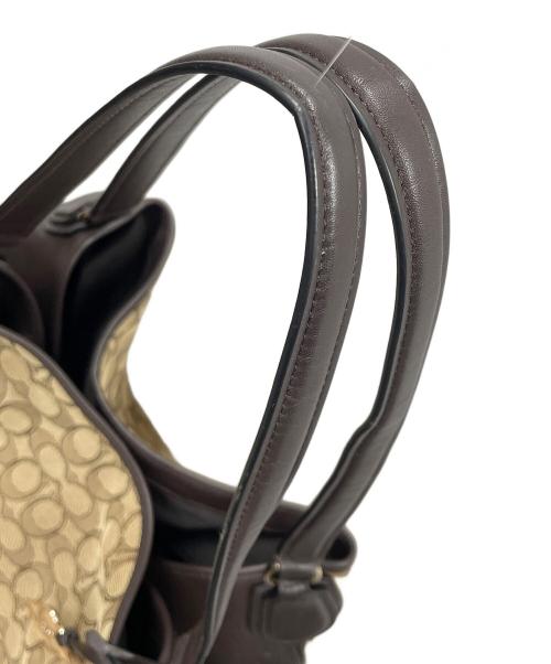 COACH（コーチ）COACH (コーチ) トートバッグ シグネチャー ベージュ×ブラウン サイズ:実寸サイズにてご確認ください。の古着・服飾アイテム